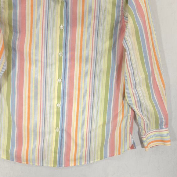 Orvis Shirt Womens 6 Multicolor Striped Wrinkle Resistant Long Sleeve Button Up - Picture 5 of 9